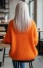 Oversizowy sweter damski orange F1256  tył